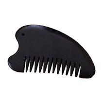 미빌 흑석 마사지 얼굴 바디 경락 지압 괄사도구, 삼각빗, 1개