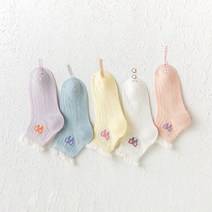 미소 여아용 봄여름 포인트 리본 양말 MJ69 5켤레