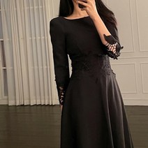 비비에모 모던 우아 레이스 라인 롱 원피스 00884