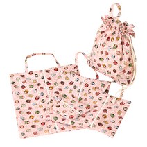 방수 조리개 파우치 + 다용도 파우치 3종 + 미니파우치 세트, 아기부엉이 핑크