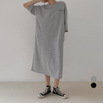 바블링브룩 여성용 레터링 반팔 롱 원피스