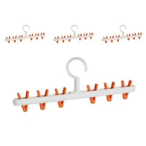찐노마진몰 다용도 집게형 모자걸이, 01 오렌지, 4개