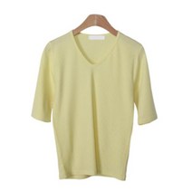 시크블랙 여성용 라브나 데일리 골지 반팔 티셔츠 T9090K23