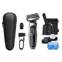 BRAUN 시리즈 7 면도기 71-S7320cc + 파우치, 실버(면도기), 71-S7320cc(면도기)
