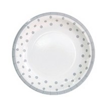 파티쇼 NEW 라인도트 접시 23cm 30p, 실버, 1개