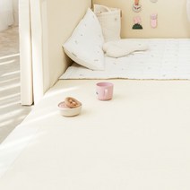 에시앙 유아용 노틈 체인지 범퍼 침대 전용 미니매트 + 커버 세트, 아이보리