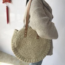 다루미 여성용 캐주얼 라탄 숄더 비치백