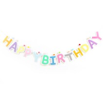 파티해 펠트 마카롱 생일 가랜드, 혼합색상, 1개