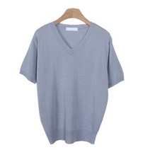여성용 브이넥 린넨 반팔 니트 NT3728K25