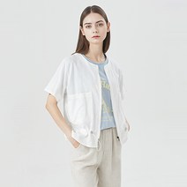 비엔엑스 여성용 린넨 투포켓 데일리 반팔 자켓 BU1JK018L0