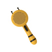 딩동펫 반려동물 꿀벌 원터치 슬리커 브러쉬 20.5 x 8.4 x 7 cm, 옐로우, 1개