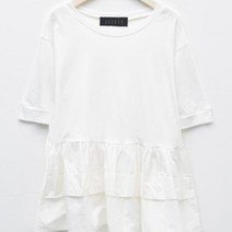 탱커스 배색 포인트 라운드넥 베이직 블라우스 TU1BL065L0