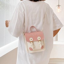 바이비드 Rogar DIY 2버클 취미생활 키덜트 숄더백, 1개, 핑크화이트