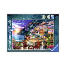 코리아보드게임즈 포지타노에서의 저녁 식사 직소퍼즐 R152636, 혼합색상, 1000피스