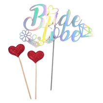 써니토퍼 Bride to be 브라이덜샤워 토퍼 + 하트픽 2p 세트