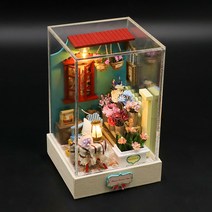 아디코 DIY 미니어처 스페셜 키트3 플라워카페 + 강화 아크릴 케이스, 혼합색상