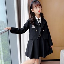 오렌지다몸 여아용 스쿨 셔츠 + 원피스 + 자켓 + 넥타이 세트