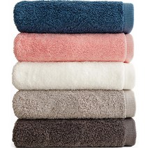 40수코마사 로렌시안 고급호텔수건 190g X 5장 5종 1세트, 화이트, 연그레이, 진그레이, 블루, 핑크