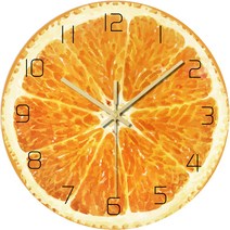 온메이커 과일모양 무소음 벽시계 30cm, 귤