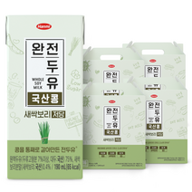 한미헬스 국산콩 새싹보리 저당 완전두유, 190ml, 64개