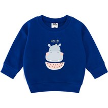 키즈크루 아동용 안녕하마 맨투맨