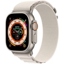 Apple 애플워치 Ultra 알파인 루프 49mm GPS+Cellular 티타늄 케이스, 스타라이트 Small