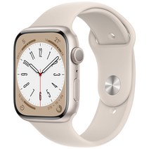 Apple 애플워치 8, 45mm, GPS, 알루미늄, 스타라이트 / 스타라이트 스포츠 밴드