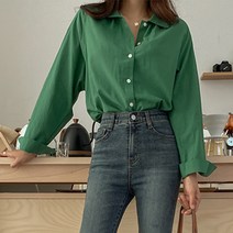 여성용 데일리 코튼 레글런 셔츠