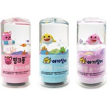 핑크퐁 아기상어 워터볼 토이스탬프 3종 칭찬 만년 도장 No.2, 분홍색, 초록색, 보라색, 1세트