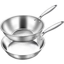 까사니 스텐 IH 인덕션 프라이팬 세트 2개, 팬 28cm + 웍 28cm