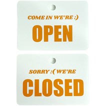 티나피크닉 매장 오픈클로즈 영문 안내판 후크 세트 오렌지, OPEN, CLOSED, 1세트