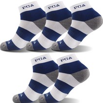 PGA 남성용 스포츠 쿠션 중목 양말 5족 세트 PGAM-47, 블루