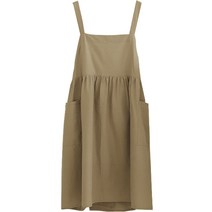 릴리브 내츄럴 감성 코튼 앞치마 단추형, 베이지, 1개