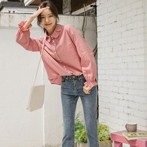 저스트원 여성용 닐론 소매밴딩 2단카라 셔츠