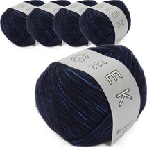 브랜드얀 다루마 긱 뜨개실 3mm 5p, 70m, 04 블랙   블루