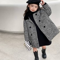 여아용 보네 헤링본 코트 CCV72GCT141
