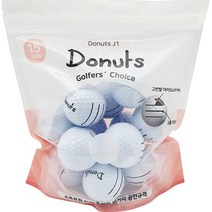 도너츠 J1 삼선 골프공 2피스 42.6 x 42.6 mm 15p, 화이트, 1개
