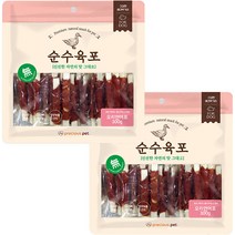 프레셔스펫 강아지 순수 육포 300g, 오리 + 연어포, 2개