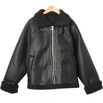 시크블랙 여성용 피콜라 버클 카라 뽀글이 무스탕 cpjk4668k2c