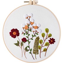 위즈앤위즈 누구나 DIY 프랑스자수 패키지 20cm, 길가의 핀꽃 04, 1세트