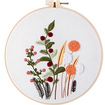 위즈앤위즈 누구나 DIY 프랑스자수 패키지 20cm, 1세트, 길가의 핀꽃 01