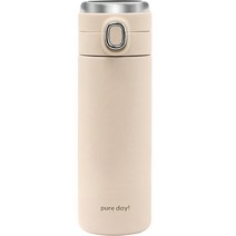 네이쳐리빙 퓨어데일 LED 온도체크 스텐 텀블러, 450ml, 아이보리