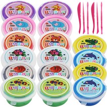 아가플러스 소프트 8색 클레이 16p 세트, 빨강, 파랑, 노랑, 초록, 보라, 분홍, 검정, 흰색, 420g