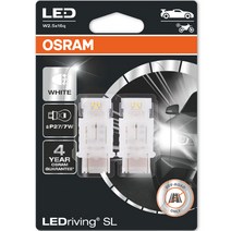 오스람 턴시그널 방향지시등 LED 램프 2p P27/7W, 화이트(6000K), 36mm