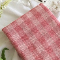 천팜 20수 선염면 레드업 깅엄체크 패브릭 원단, 854 핑크 + 레드