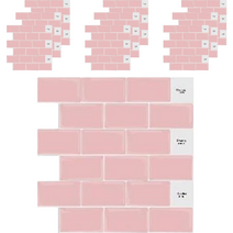 예쏘 3D 에폭시 입체 타일 시트지 10p, 010 베이비핑크