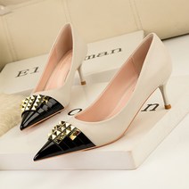 페이퍼먼츠 골드징 투톤 리벳 하이힐 6.5cm 00707