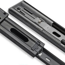 서랍 하단 레일 슬라이드 바 스틸 안티 핀치 핸드 14 55cm, 블랙(실버 + 블랙), 2개