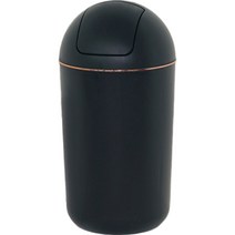 레마 푸시 휴지통 원형 10L, 골드블랙, 1개
