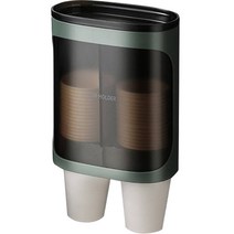 누즈 종이컵 홀더 부착식 디스펜서 거치대 2구, 그린, 1개